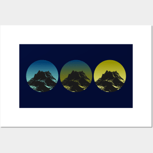 mountains sunset Posters and Art
